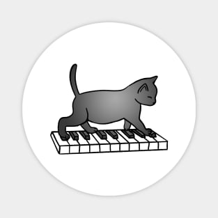 Cat Playing Piano Magnet